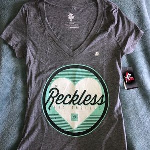 NWT Sz Medium Young & Reckless V-Neck T